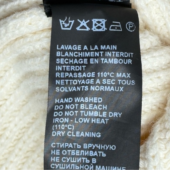 The Kooples Ecru Sweater With Patch Size M Pullover Crewneck Cotton Wool - Picture 12 of 12